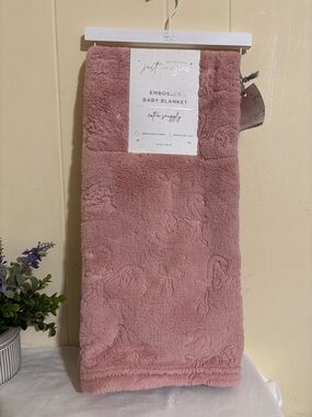 Just Imagine Embossed Baby Blanket - Dusty Rose